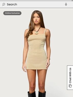 Edikted gold Square-Neck Mini Dress